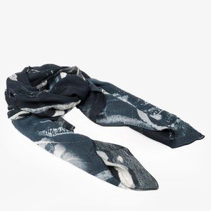 Basso & Brooke Grey Printed Silk Scarf